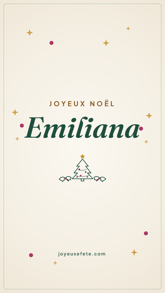 Image « Joyeux Noël Emiliana » au format story