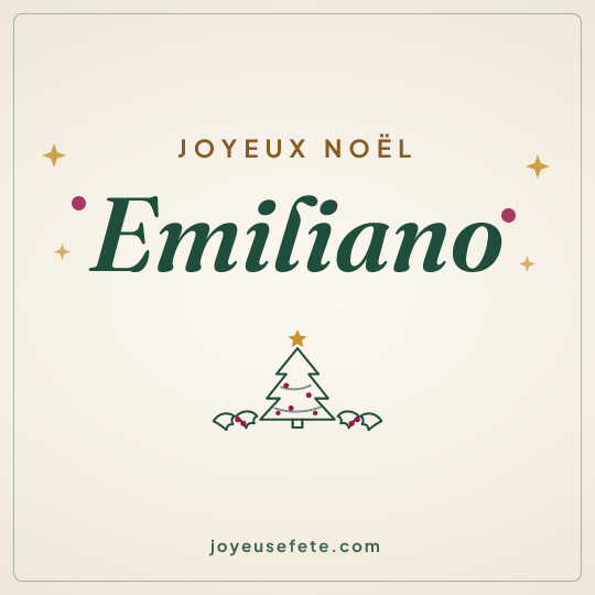 Image carrée « Joyeux Noël Emiliano » pour WhatsApp