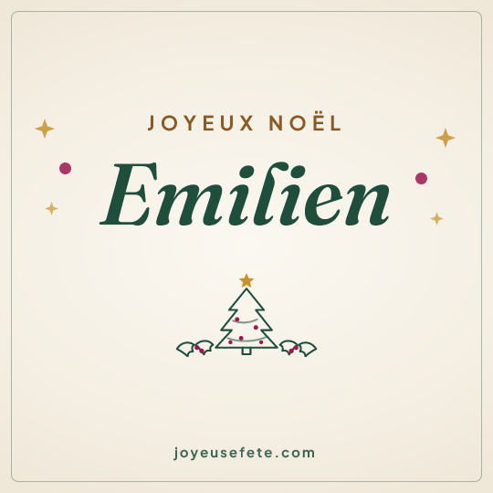 Image carrée « Joyeux Noël Emilien » pour WhatsApp