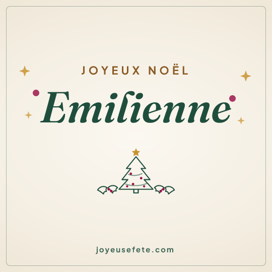 Image carrée « Joyeux Noël Emilienne » pour WhatsApp