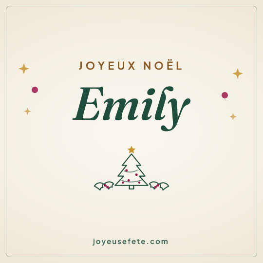 Image carrée « Joyeux Noël Emily » pour WhatsApp
