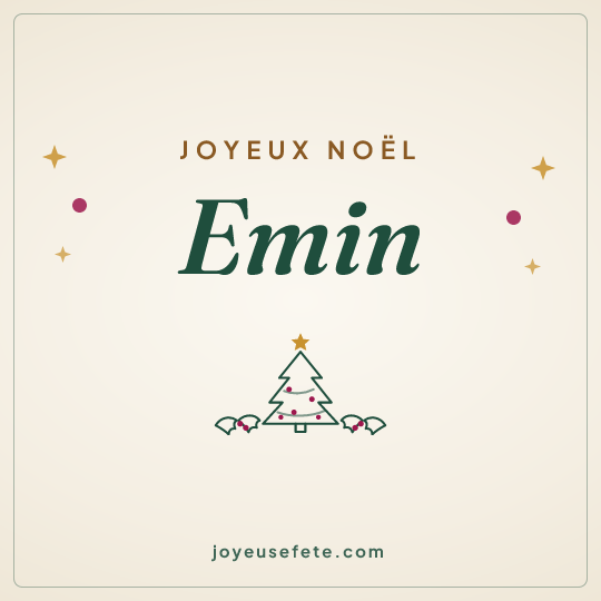 Image carrée « Joyeux Noël Emin » pour WhatsApp