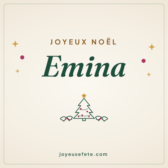 Image carrée « Joyeux Noël Emina » pour WhatsApp