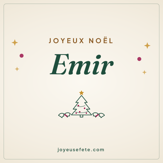 Image carrée « Joyeux Noël Emir » pour WhatsApp