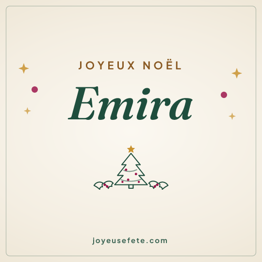 Image carrée « Joyeux Noël Emira » pour WhatsApp