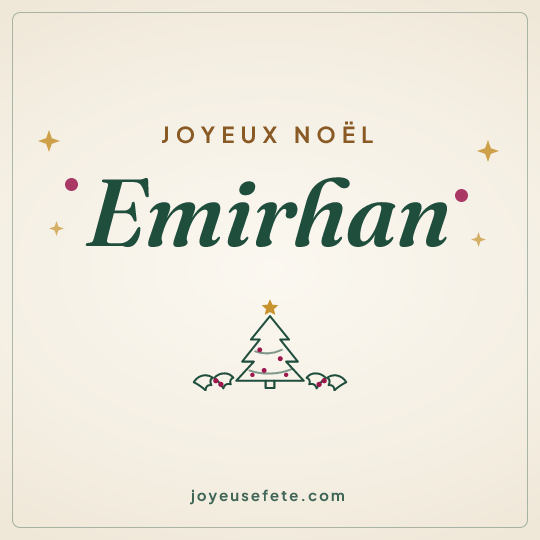 Image carrée « Joyeux Noël Emirhan » pour WhatsApp