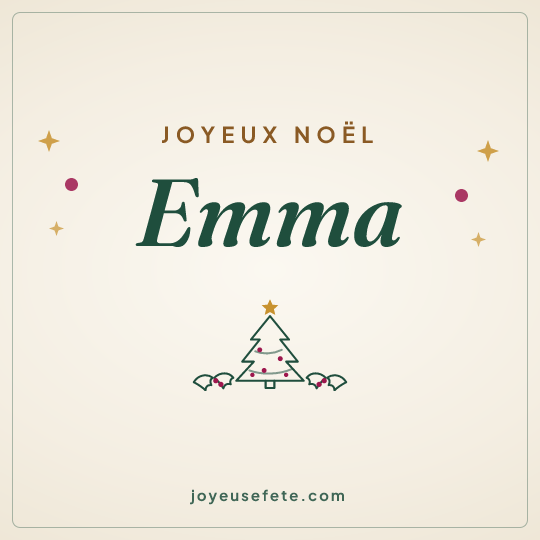 Image carrée « Joyeux Noël Emma » pour WhatsApp