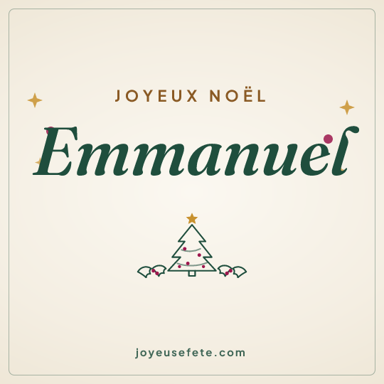 Image carrée « Joyeux Noël Emmanuel » pour WhatsApp