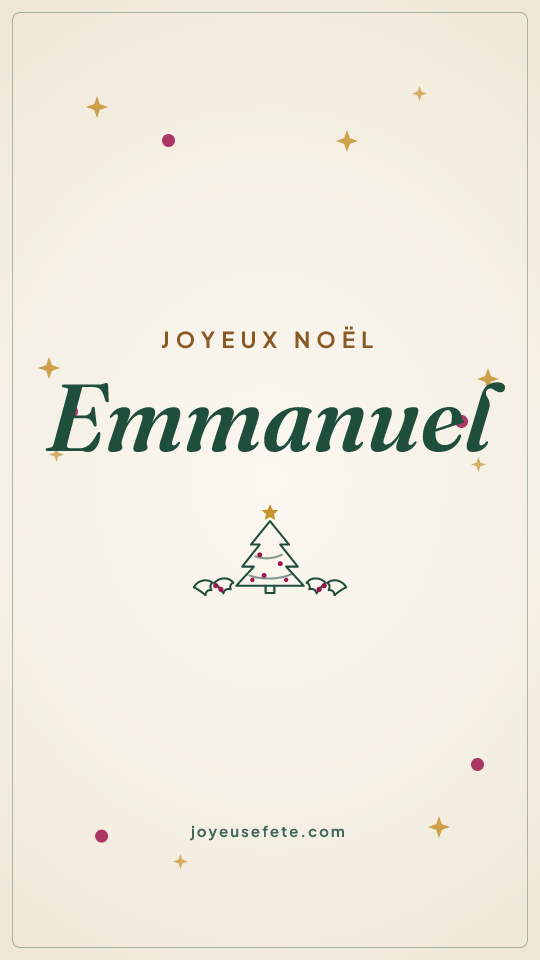 Image « Joyeux Noël Emmanuel » au format story