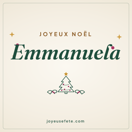 Image carrée « Joyeux Noël Emmanuela » pour WhatsApp