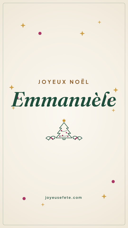 Image « Joyeux Noël Emmanuèle » au format story