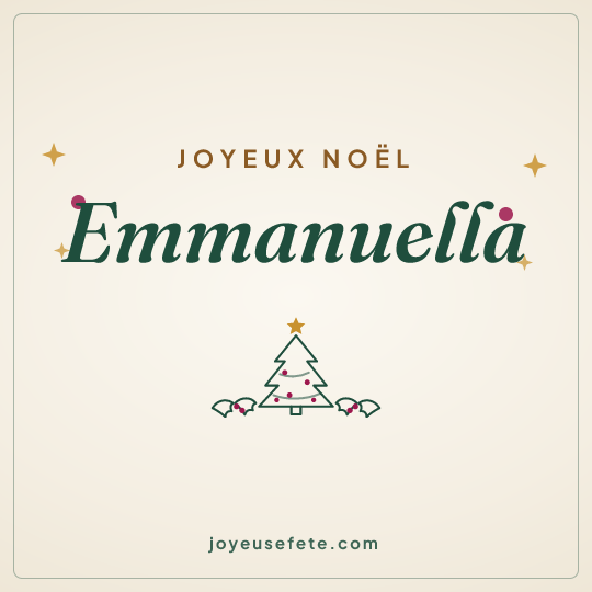 Image carrée « Joyeux Noël Emmanuella » pour WhatsApp