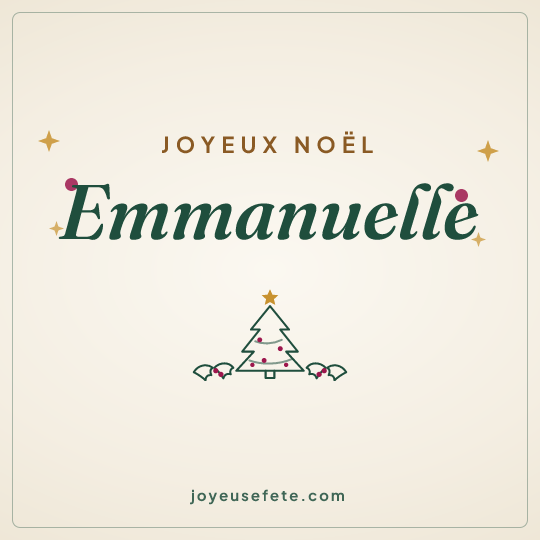 Image carrée « Joyeux Noël Emmanuelle » pour WhatsApp