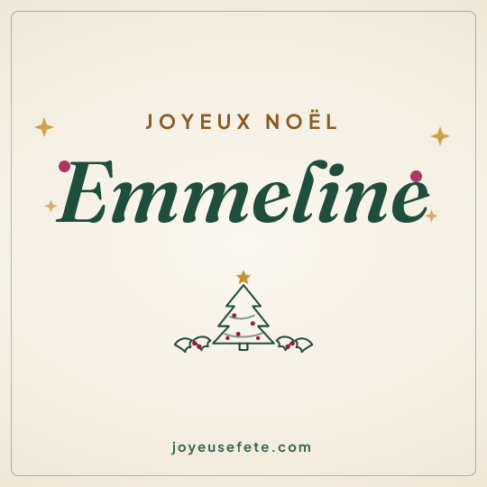 Image carrée « Joyeux Noël Emmeline » pour WhatsApp