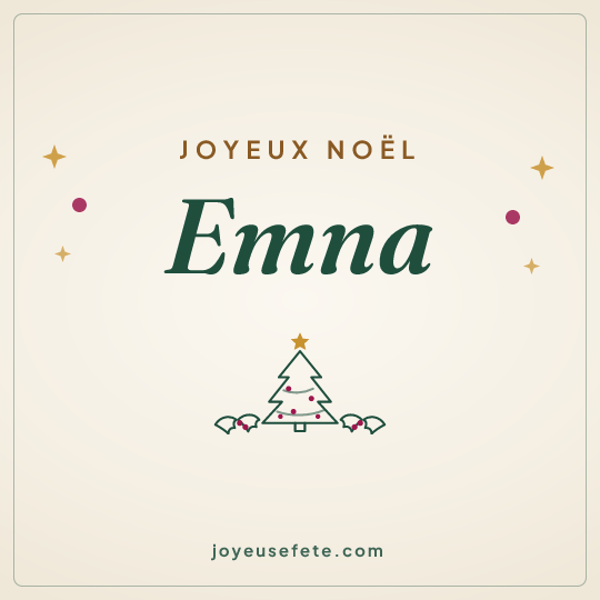 Image carrée « Joyeux Noël Emna » pour WhatsApp