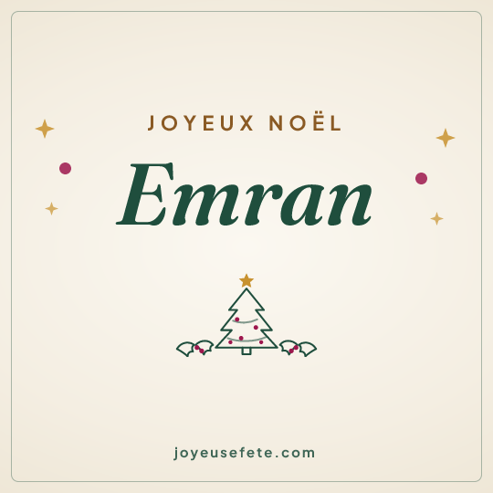 Image carrée « Joyeux Noël Emran » pour WhatsApp