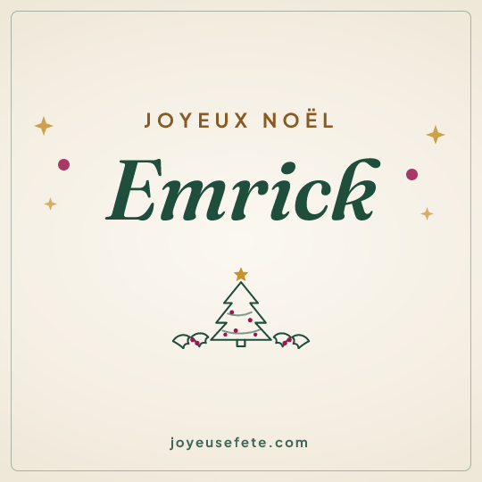 Image carrée « Joyeux Noël Emrick » pour WhatsApp