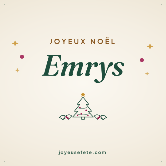 Image carrée « Joyeux Noël Emrys » pour WhatsApp
