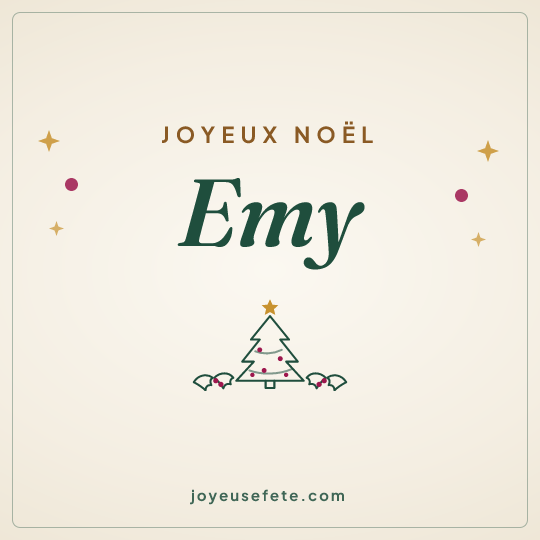 Image carrée « Joyeux Noël Emy » pour WhatsApp