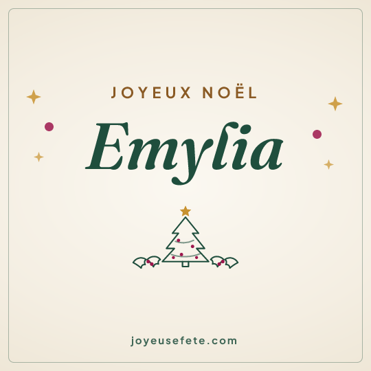 Image carrée « Joyeux Noël Emylia » pour WhatsApp