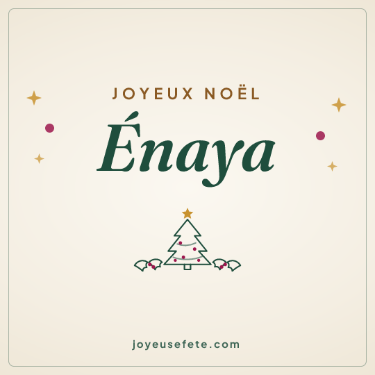 Image carrée « Joyeux Noël Énaya » pour WhatsApp