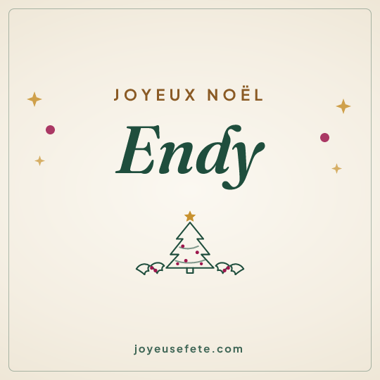Image carrée « Joyeux Noël Endy » pour WhatsApp