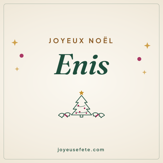 Image carrée « Joyeux Noël Enis » pour WhatsApp