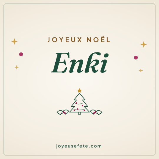 Image carrée « Joyeux Noël Enki » pour WhatsApp