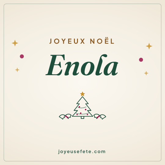 Image carrée « Joyeux Noël Enola » pour WhatsApp