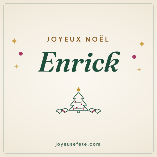 Image carrée « Joyeux Noël Enrick » pour WhatsApp