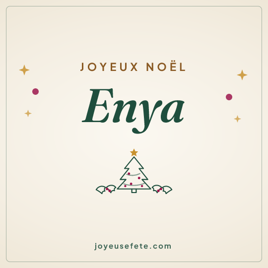 Image carrée « Joyeux Noël Enya » pour WhatsApp