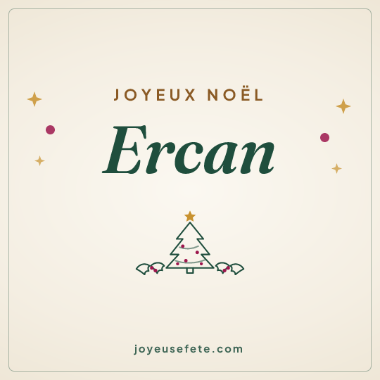 Image carrée « Joyeux Noël Ercan » pour WhatsApp