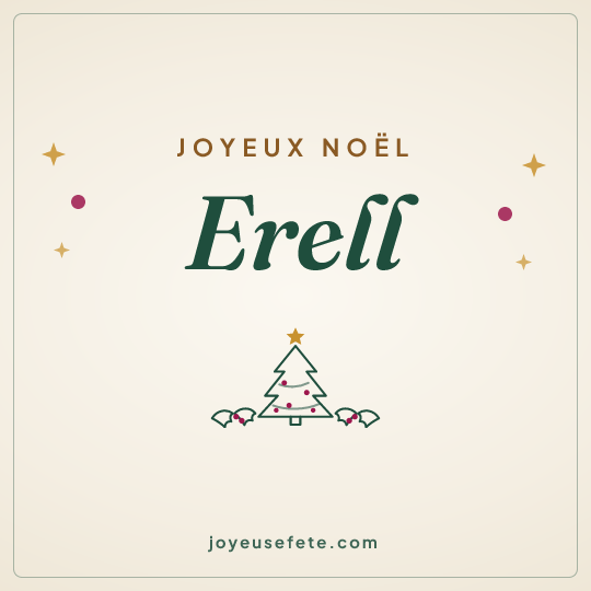 Image carrée « Joyeux Noël Erell » pour WhatsApp