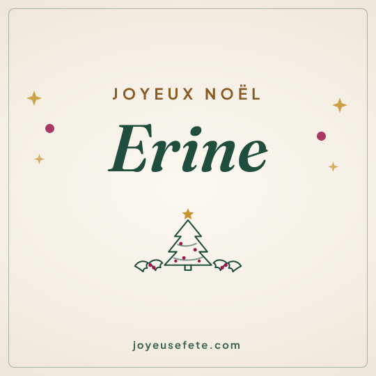 Image carrée « Joyeux Noël Erine » pour WhatsApp