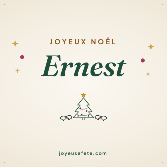 Image carrée « Joyeux Noël Ernest » pour WhatsApp