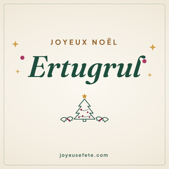 Image carrée « Joyeux Noël Ertugrul » pour WhatsApp