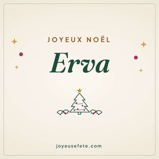 Image carrée « Joyeux Noël Erva » pour WhatsApp