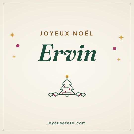 Image carrée « Joyeux Noël Ervin » pour WhatsApp