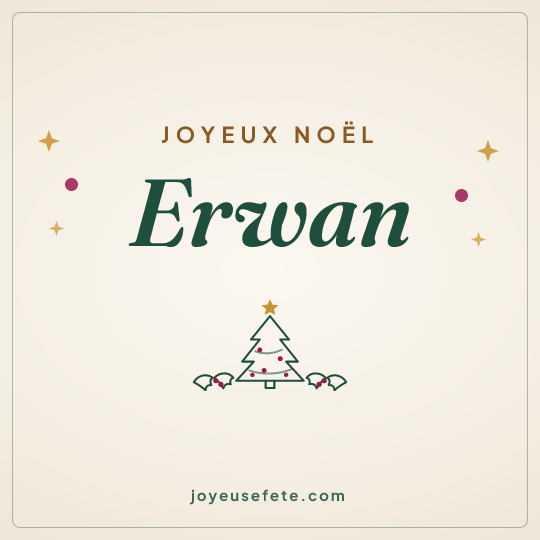 Image carrée « Joyeux Noël Erwan » pour WhatsApp