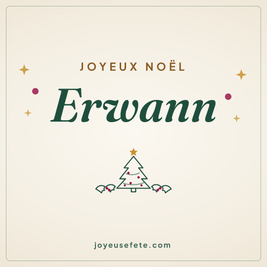 Image carrée « Joyeux Noël Erwann » pour WhatsApp