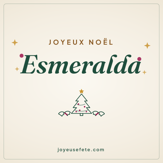 Image carrée « Joyeux Noël Esmeralda » pour WhatsApp