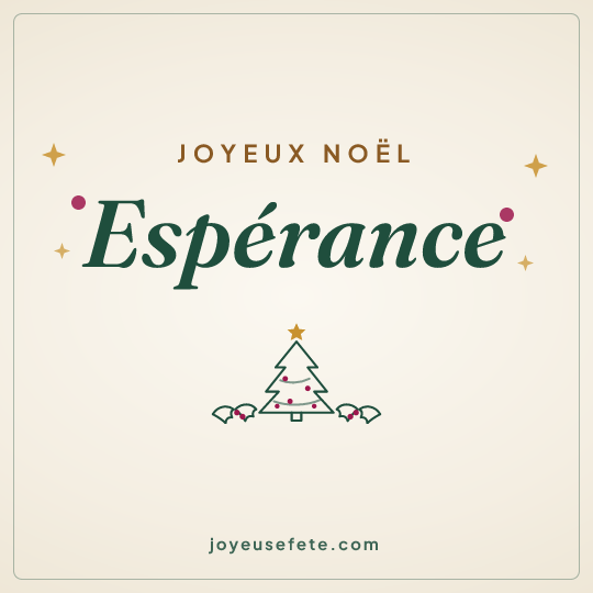 Image carrée « Joyeux Noël Espérance » pour WhatsApp