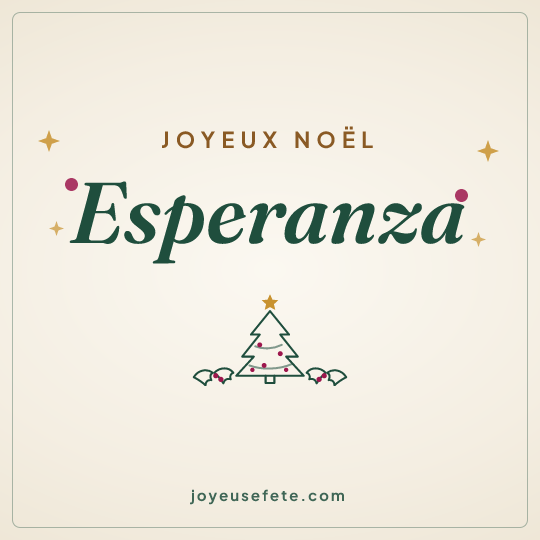 Image carrée « Joyeux Noël Esperanza » pour WhatsApp