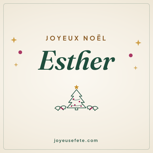 Image carrée « Joyeux Noël Esther » pour WhatsApp