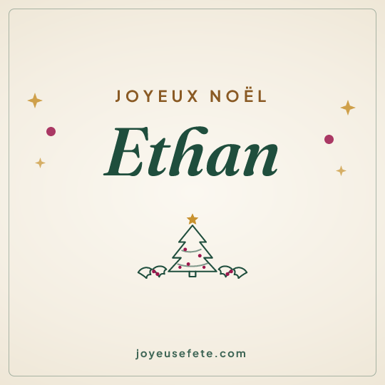 Image carrée « Joyeux Noël Ethan » pour WhatsApp