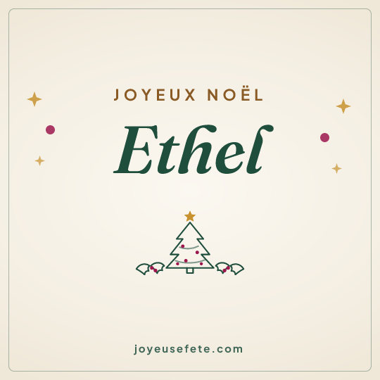 Image carrée « Joyeux Noël Ethel » pour WhatsApp
