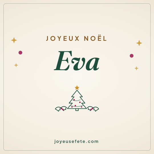 Image carrée « Joyeux Noël Eva » pour WhatsApp