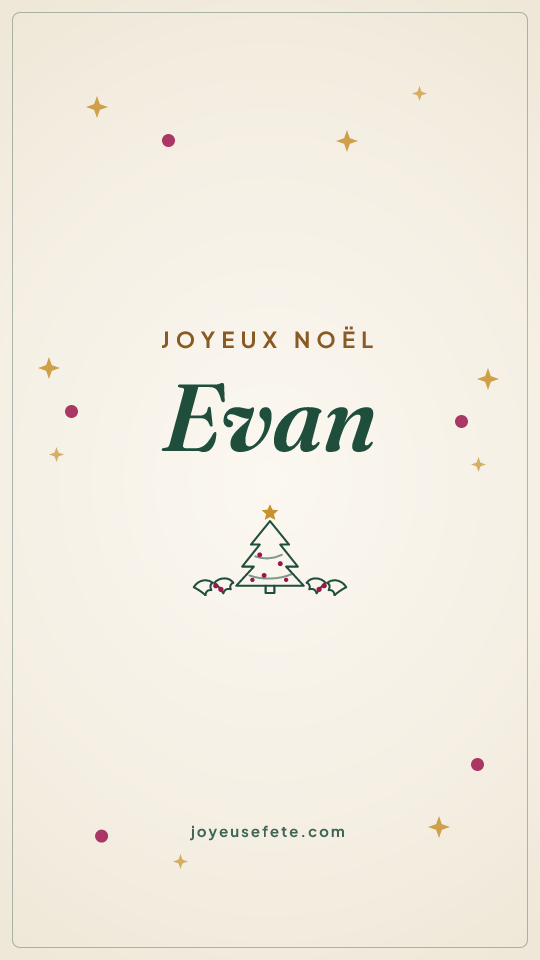 Image « Joyeux Noël Evan » au format story