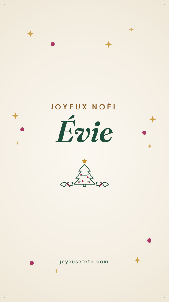Image « Joyeux Noël Évie » au format story