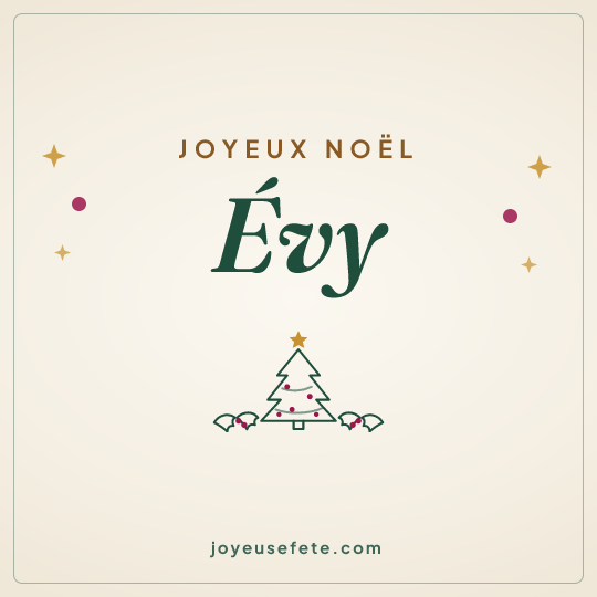 Image carrée « Joyeux Noël Évy » pour WhatsApp